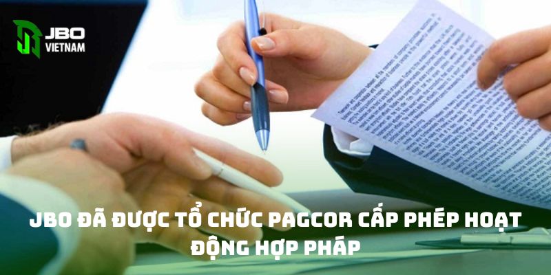 JBO đã được tổ chức Pagcor cấp phép hoạt động hợp pháp 